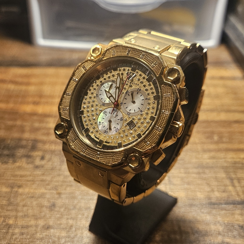 Aqua Master Gold Case Gold Dial Chronograph
